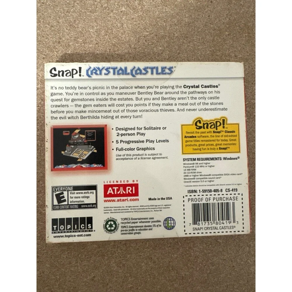 Snap Atari Crystal Castles - PC Game